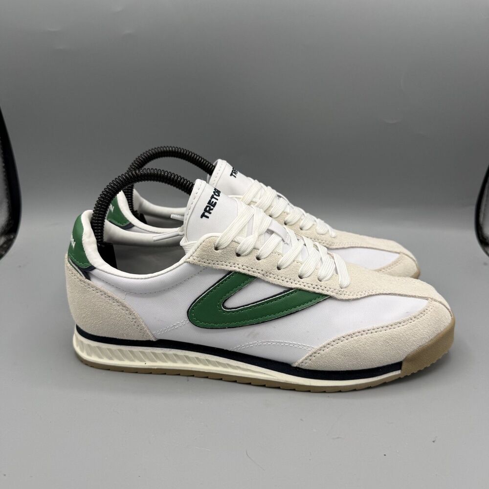TRETORN Women Kristine Elite Sneakers Lace Retro Comfort Green White Shoe Size 8